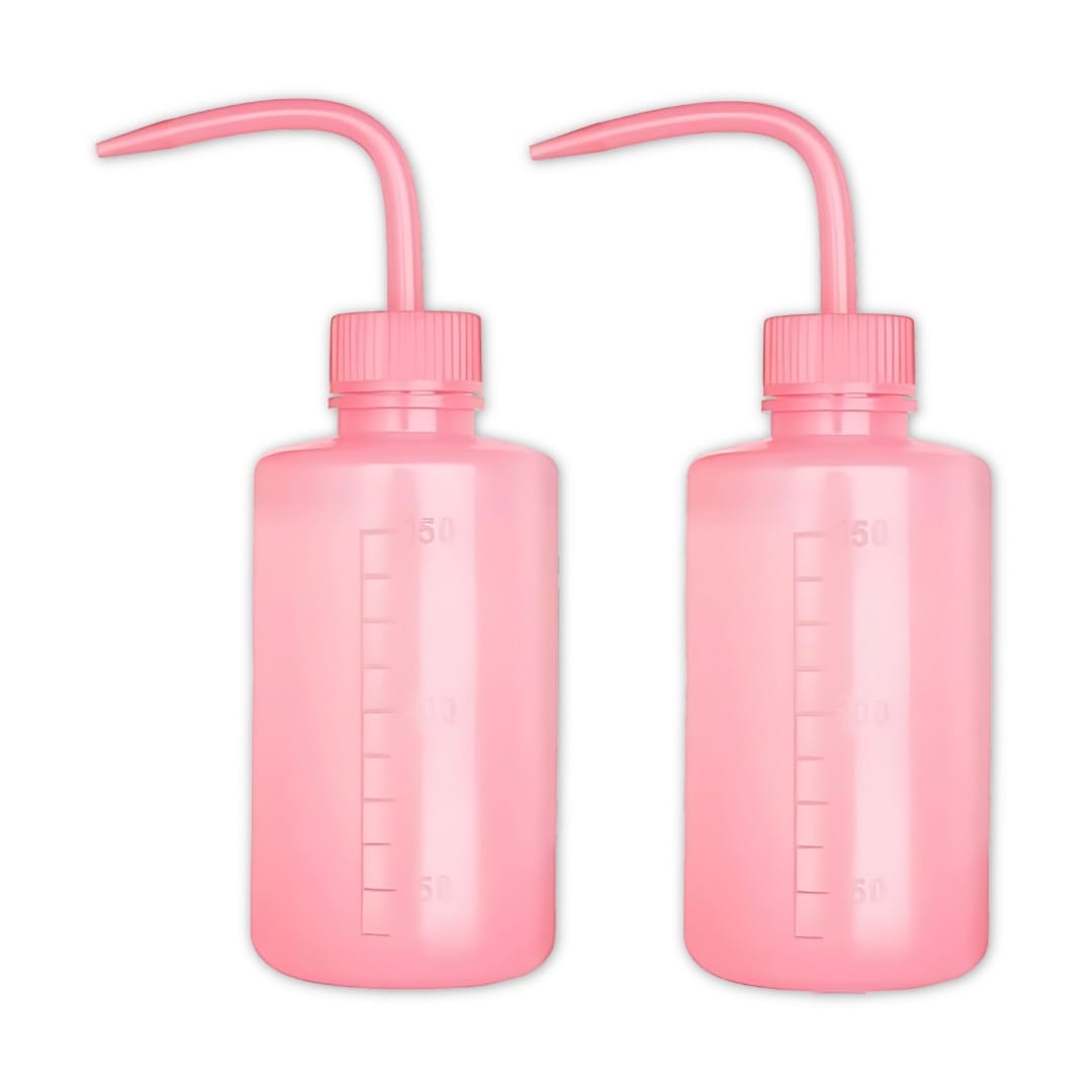 2 Squeeze Wash Bottles 150ml Pink